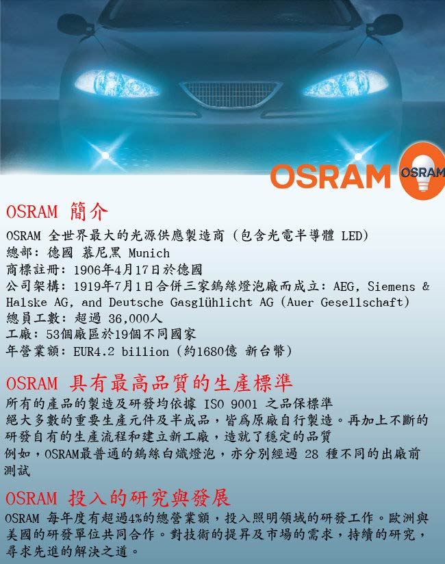 OSRAM 極地星鑽 Night Breaker公司貨(9006 HB4)
