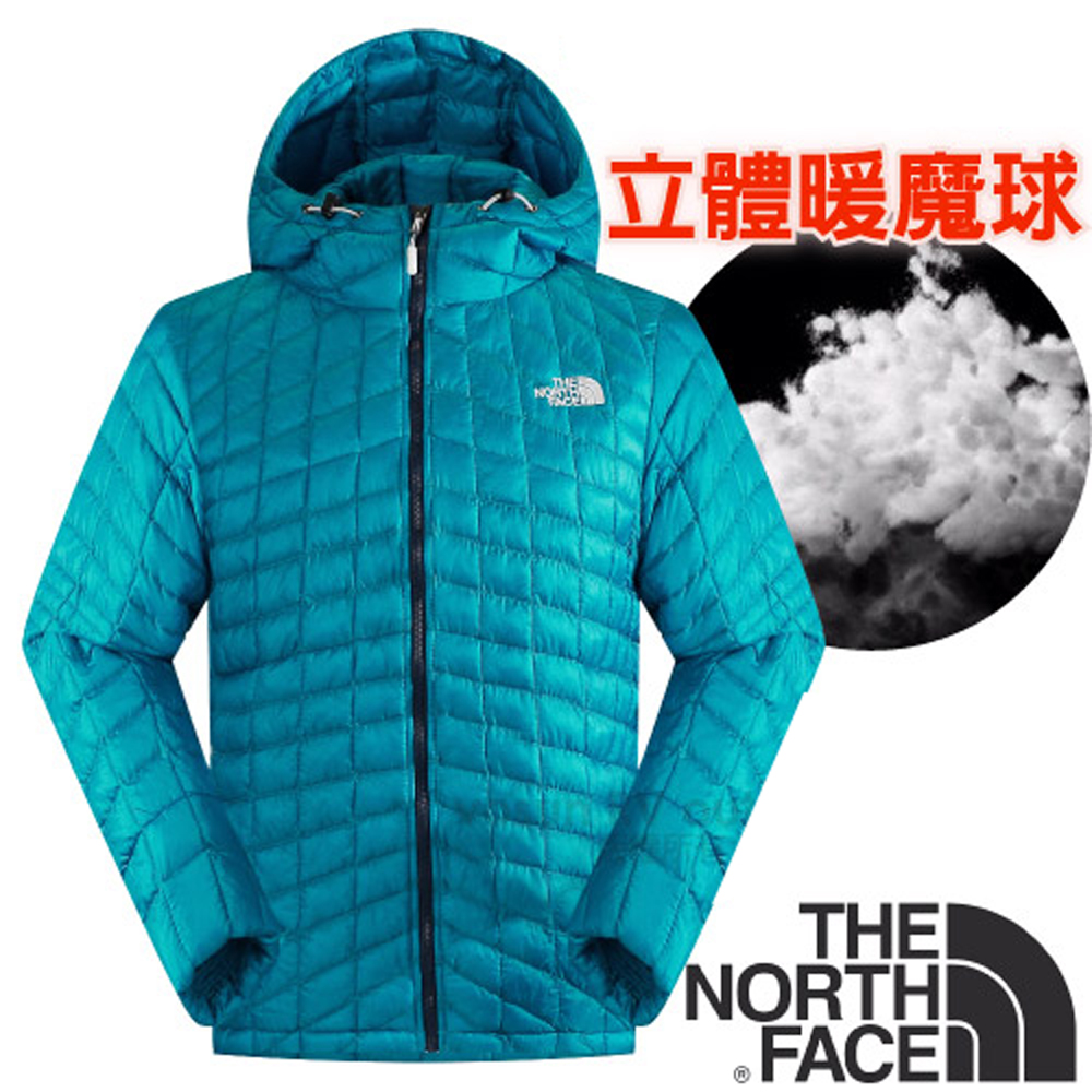 【美國 The North Face】男 PrimaLoft保暖連帽外套_瓷釉藍