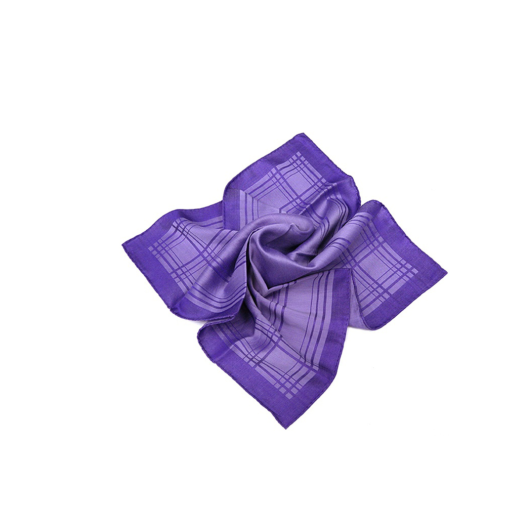 GUCCI 紫色LOGO格紋造型絲巾
