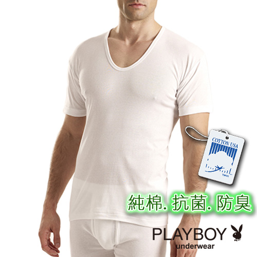 PlayBoy 台灣製抗菌防臭純棉短袖衫(超值5件組)