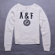 A&F Abercrombie &Fitch絨字1892徽章內刷毛T恤-復古白 product thumbnail 1