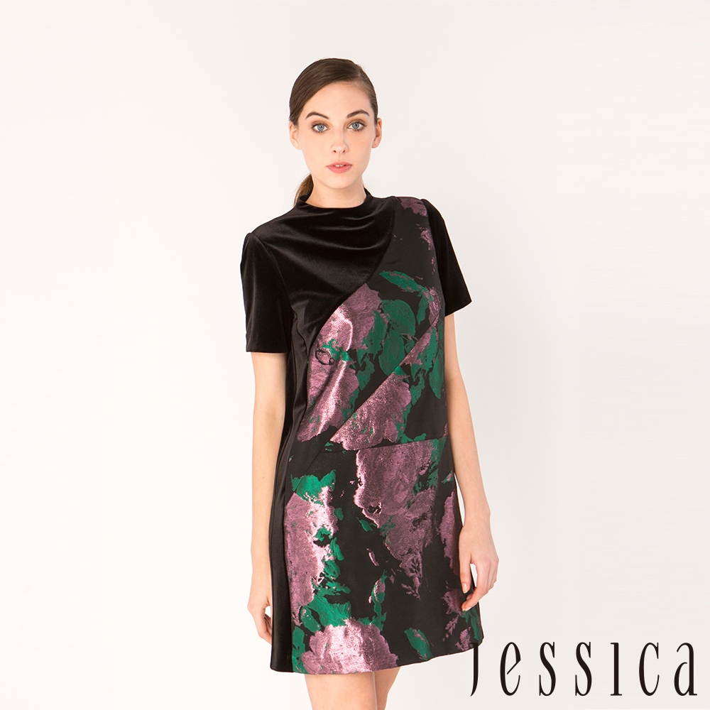 JESSICA - 潑墨拼接設計洋裝