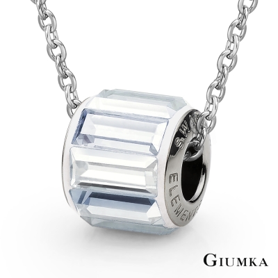 GIUMKA 光速之輪T鑽水晶白鋼項鍊-共8色