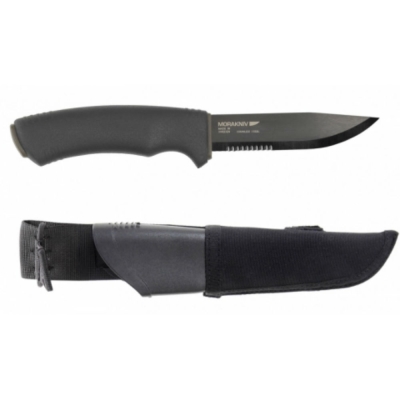 MORAKNIV TACTICAL SRT 不鏽鋼戰術軍用直刀 半齒半刃 黑/灰