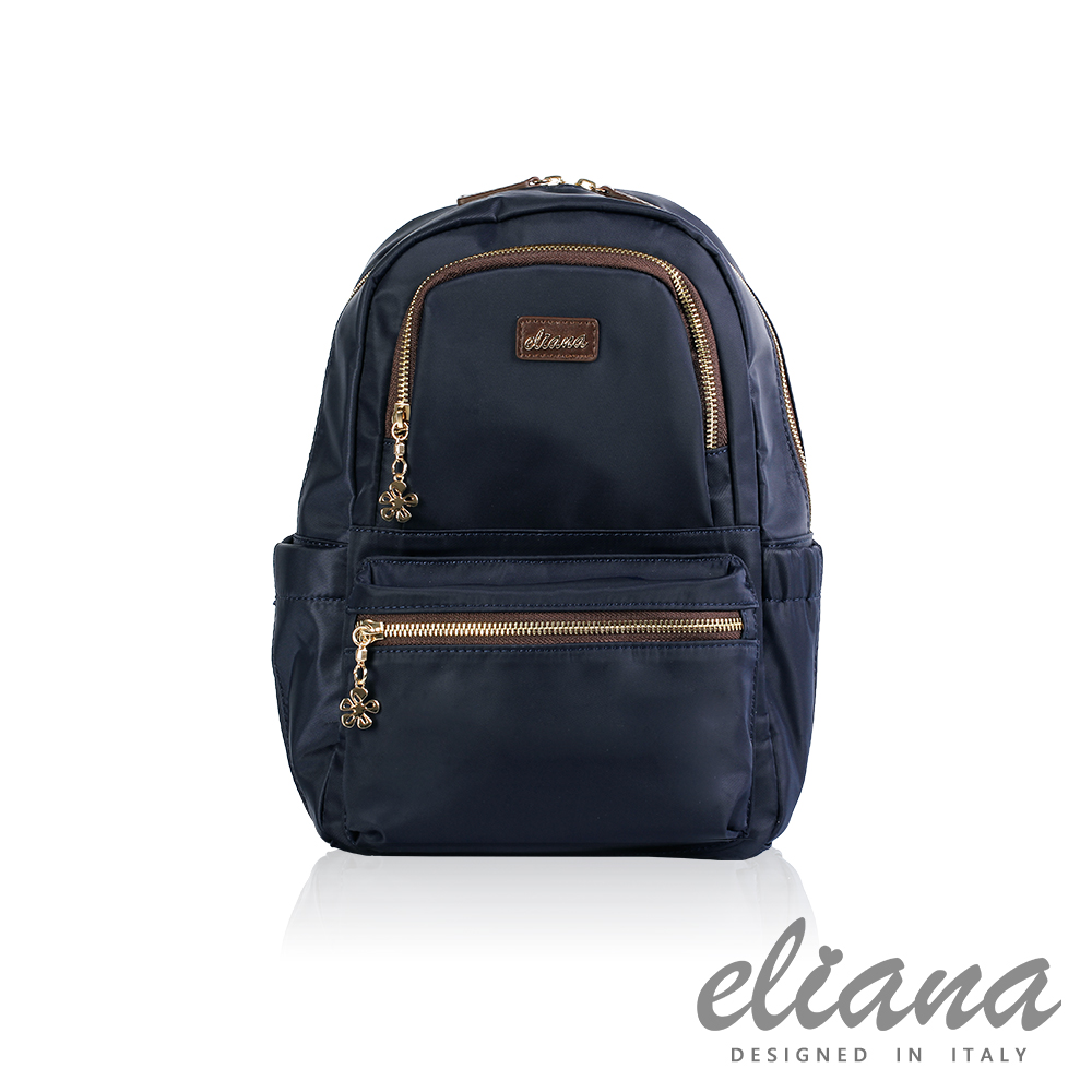 eliana - Gina系列輕量雙口袋後背包 - 魅力藍