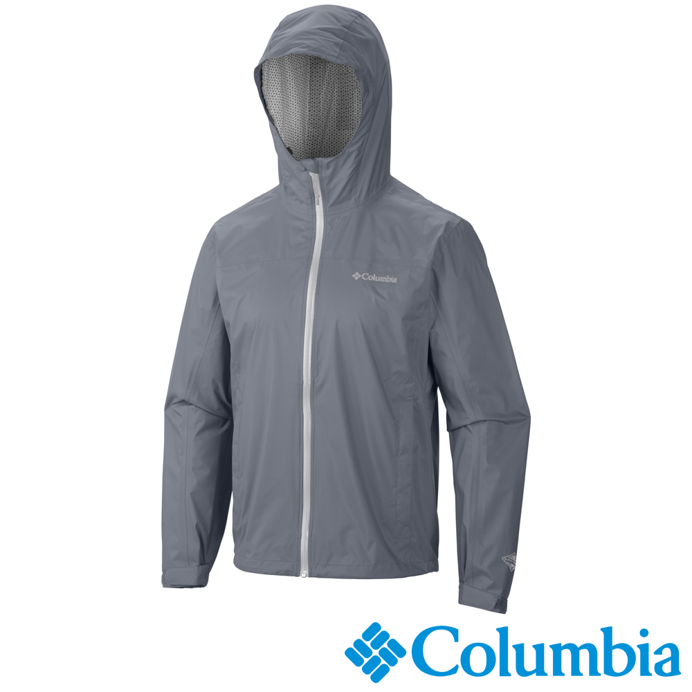 【Columbia哥倫比亞】男-防水快排單件式外套-灰色　URE20230GY