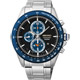 SEIKO Criteria 星際航行三眼計時腕錶(SNDG25P1)-黑x藍框/43mm product thumbnail 1