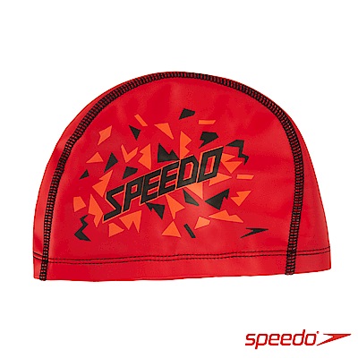 SPEEDO 兒童 合成泳帽 Pace 紅-印花
