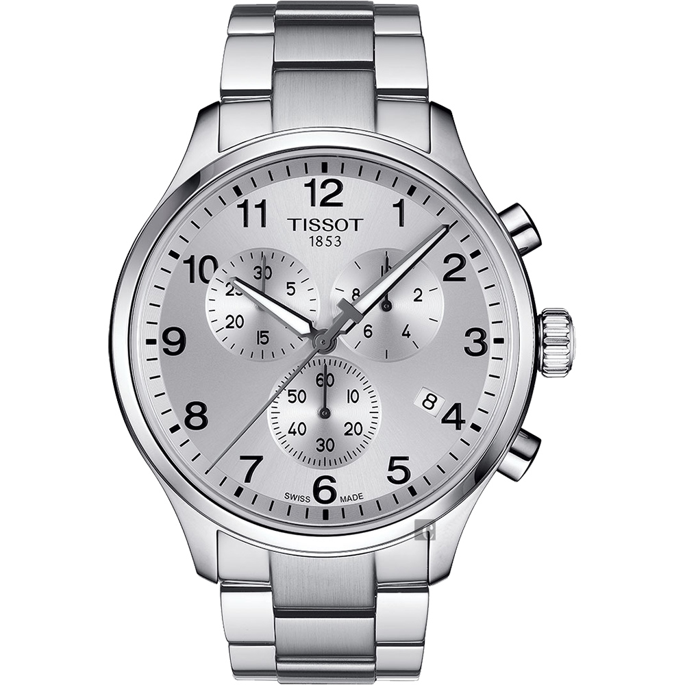 TISSOT 天梭 官方授權 韻馳系列 Chrono XL計時手錶-銀/45mm T1166171103700
