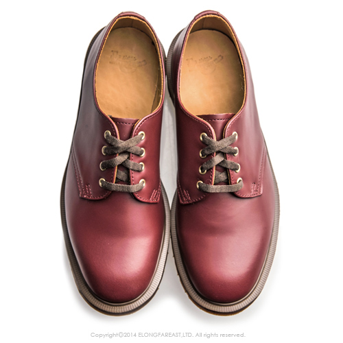 Dr.Martens-復古SMITHS4孔馬汀鞋-男款-深紅色