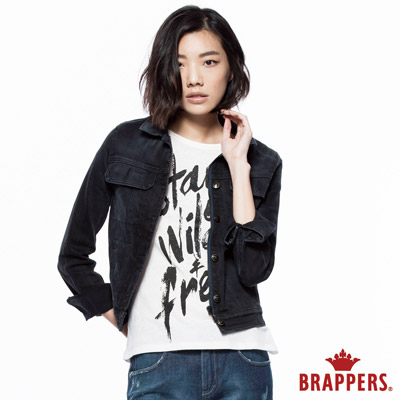 BRAPPERS 女款 Boy Friend牛仔夾克系列-女用彈性長袖外套-灰黑
