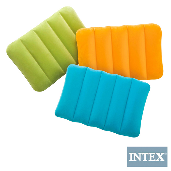INTEX 彩色充氣枕 3色隨機 (2入組) (68676)