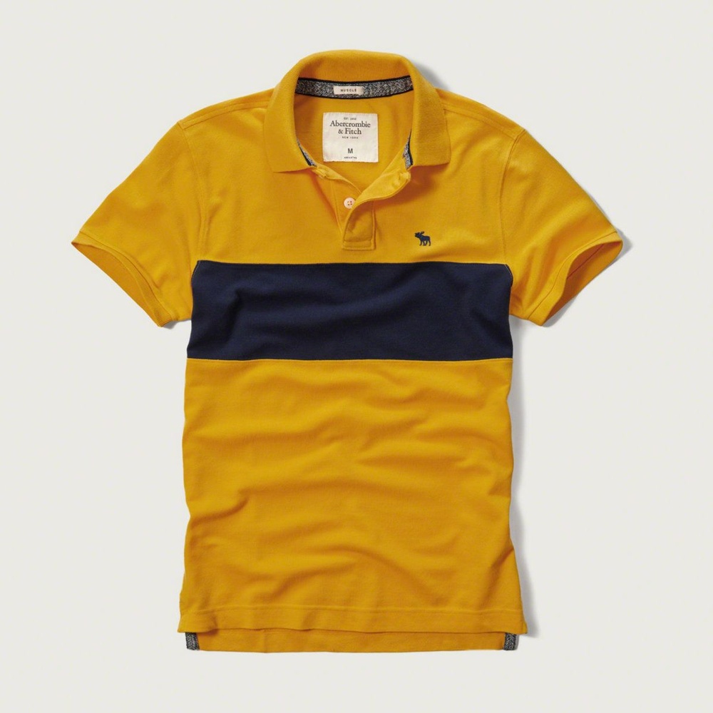 AF a&f Abercrombie & Fitch 短袖 POLO 黃色 177