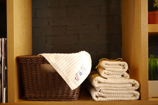 日本丸真 今治毛巾 無染提花-橫紋