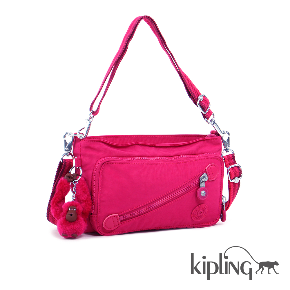 Kipling 斜背包 雲彩桃素面