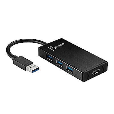 j5create USB 3.0 轉HDMI+USB 3Hub 外接顯示卡-JUH450