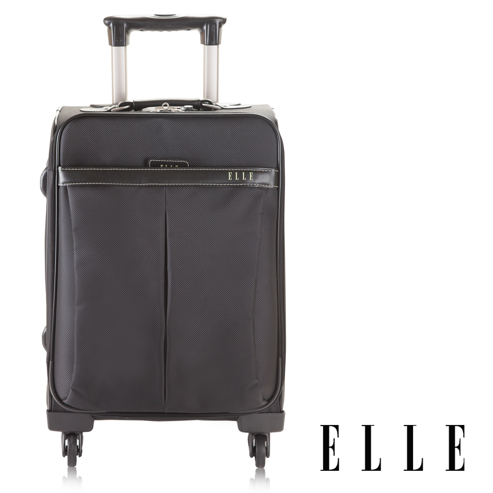 ELLE - 經典魅力時尚設計款‧20吋 高單寧防水耐磨布 時尚限定款-知性黑
