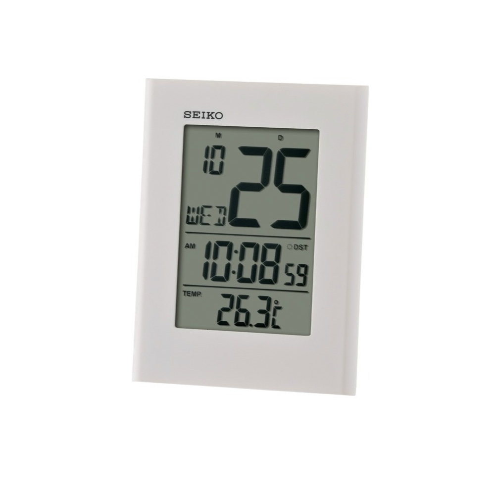 SEIKO 精工 靜音 桌上型 溫度顯示 電子鐘(QHL055)-白/11.2X9.5cm