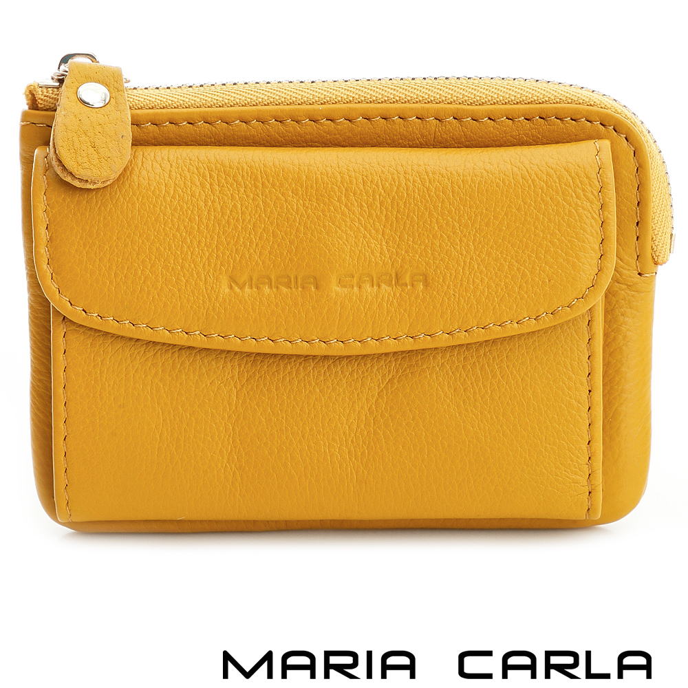 MARIA CARLA 設計師絕版系列 拉鍊鑰匙零錢包 黃