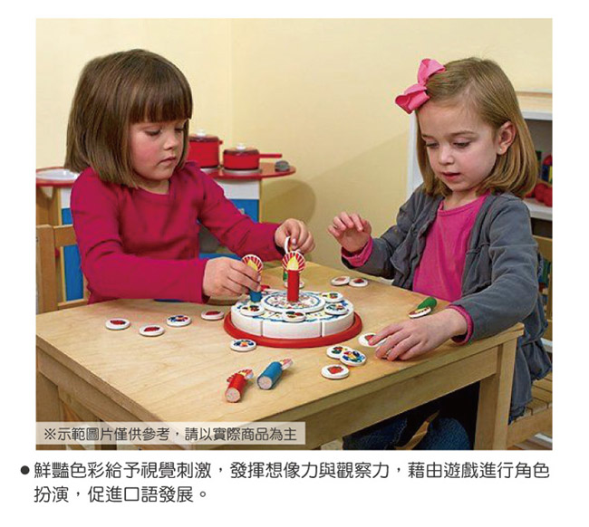 美國瑪莉莎 Melissa & Doug 玩食趣 - 生日蛋糕玩具組 , 藍底