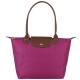 LONGCHAMP LE PLIAGE系列經典摺疊款式長提把尼龍肩背包(小/紫紅) product thumbnail 1