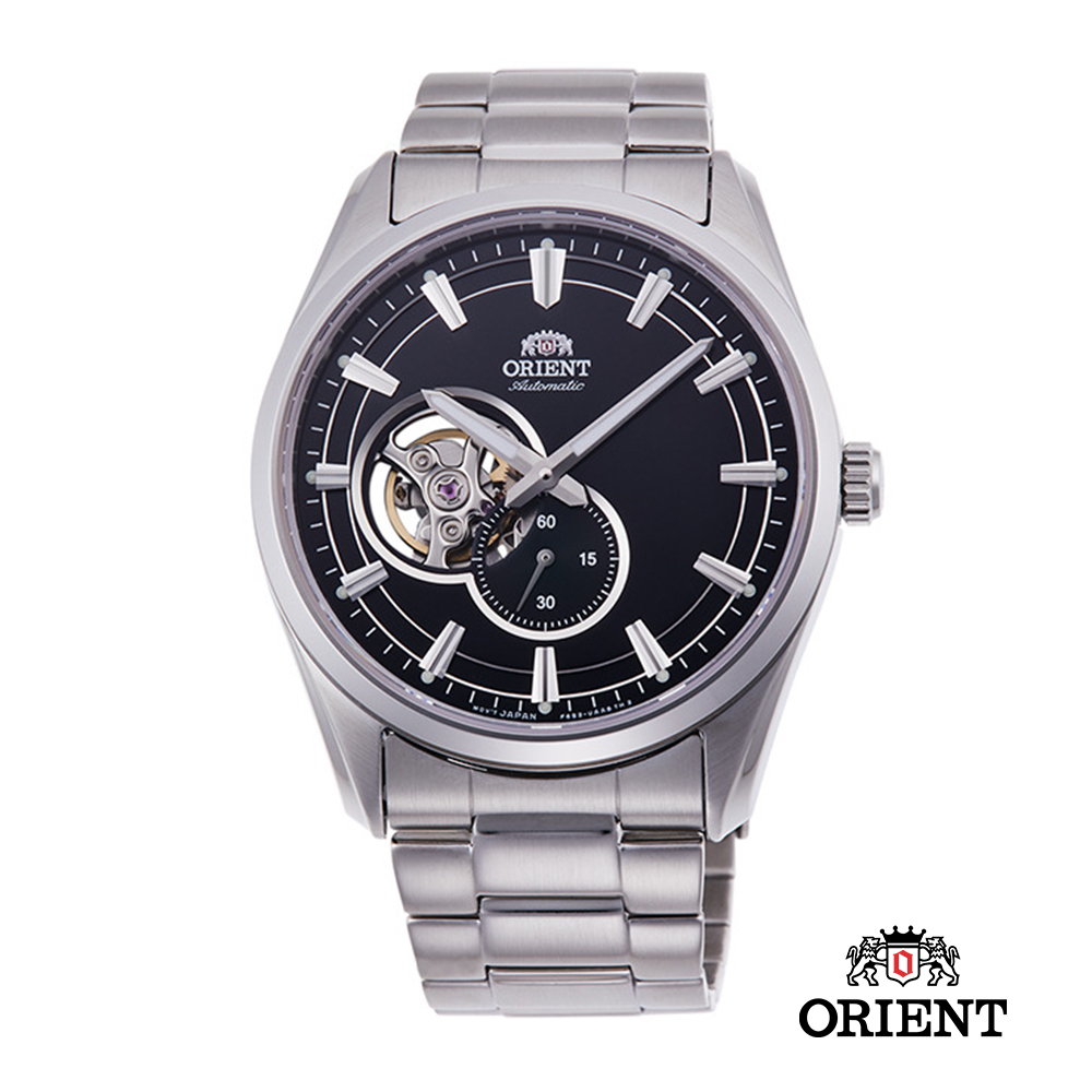 ORIENT 東方錶 SEMI-SKELETON系列 機械錶 鋼帶款 黑色 40.8mm