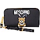 MOSCHINO Playboy 聯名款兔耳泰迪熊圖案皮夾/手腕包(黑色) product thumbnail 1