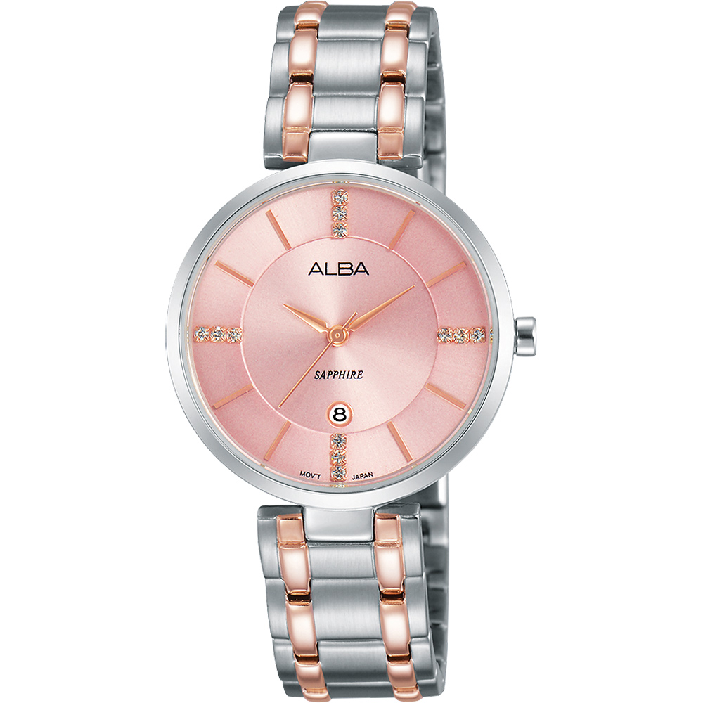ALBA 專屬於妳限量東京石英女錶(AH7L27X1)-粉x雙色/30mm