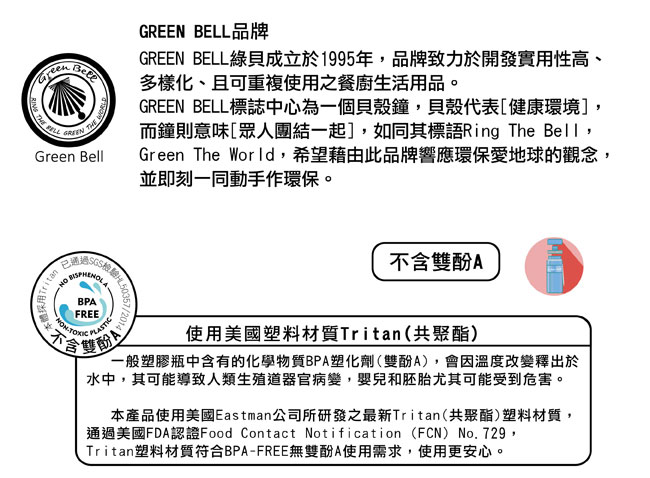 GREEN BELL綠貝直身防滑水壺800ml(綠色)