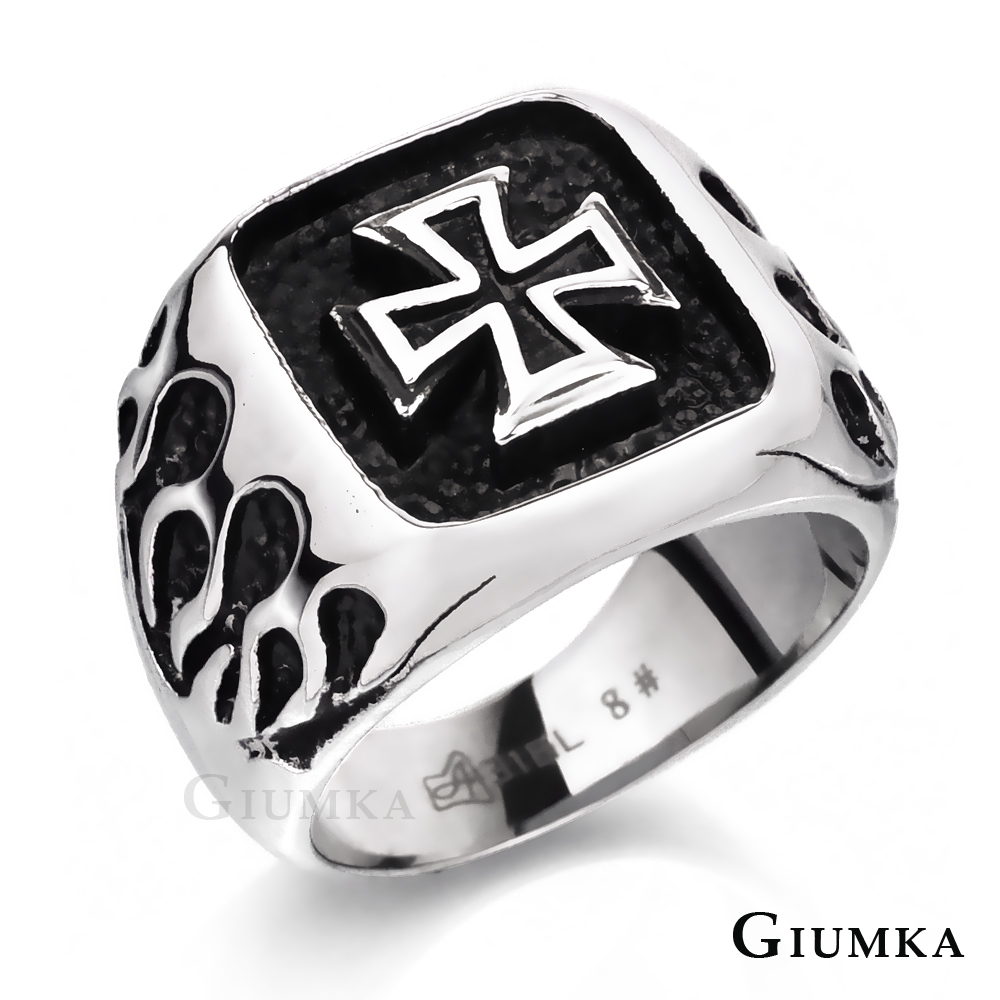 GIUMKA戒指白鋼戒個性戒 黑暗使者十字 白鋼戒指 MR04076