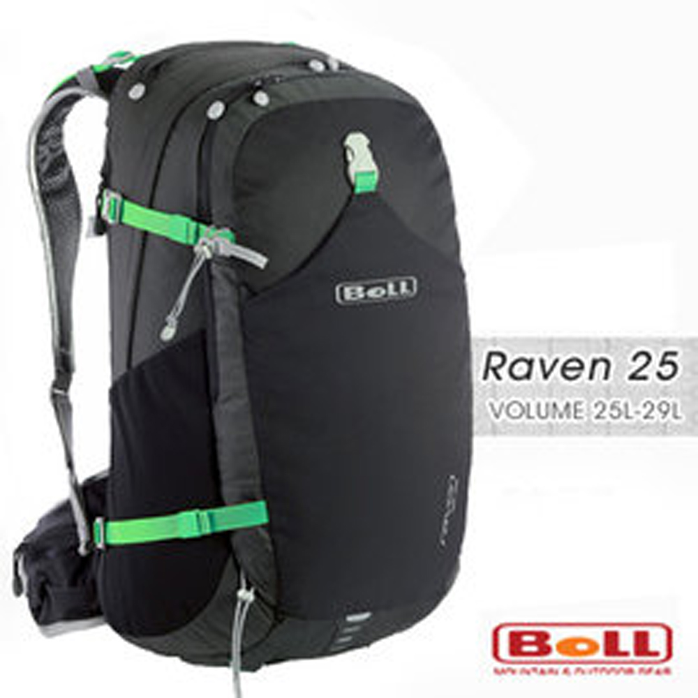 【捷克 BOLL】新 RAVEN 25 專業輕量健行登山背包_黑/藍綠