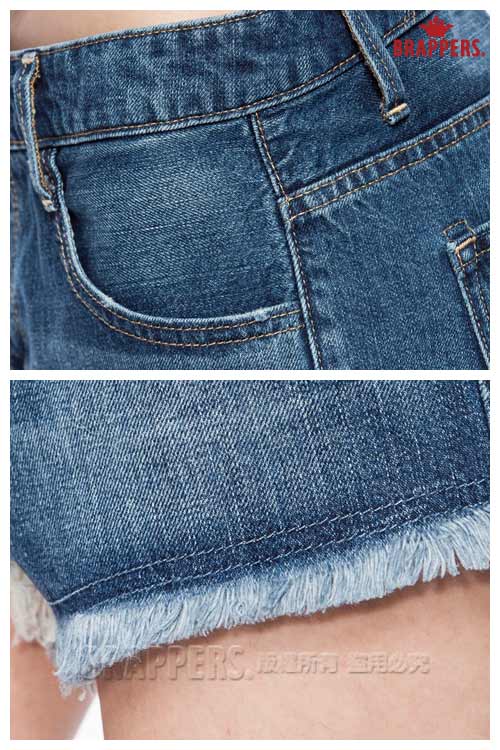 BRAPPERS 女款 Boy Friend Jeans系列-女用中低腰短褲-藍