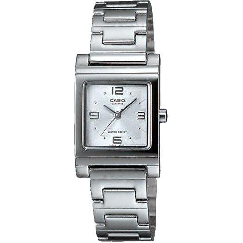 CASIO 知性方采氣質型女錶腕(LTP-1237D-7A)-數字刻X銀白