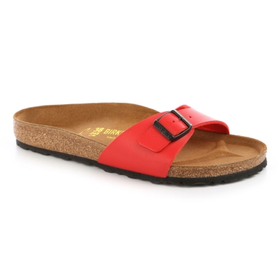 勃肯BIRKENSTOCK 040741。馬德里 單片時尚拖(紅)