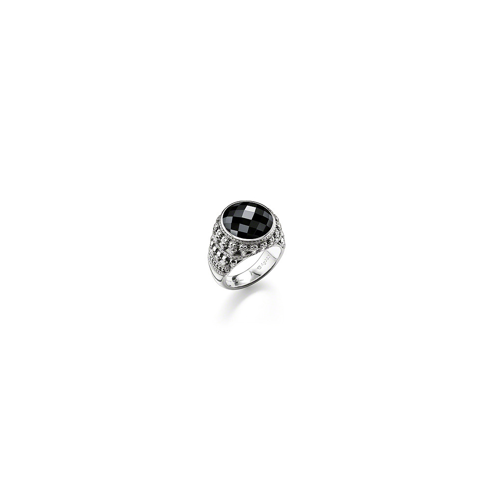 Thomas Sabo Rebel at heart Ring 黑曜石骷髏銀戒-62mm