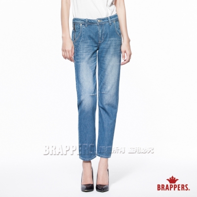 BRAPPERS 女款 Boy Friend Jeans-女用3D八分反折褲-淺藍