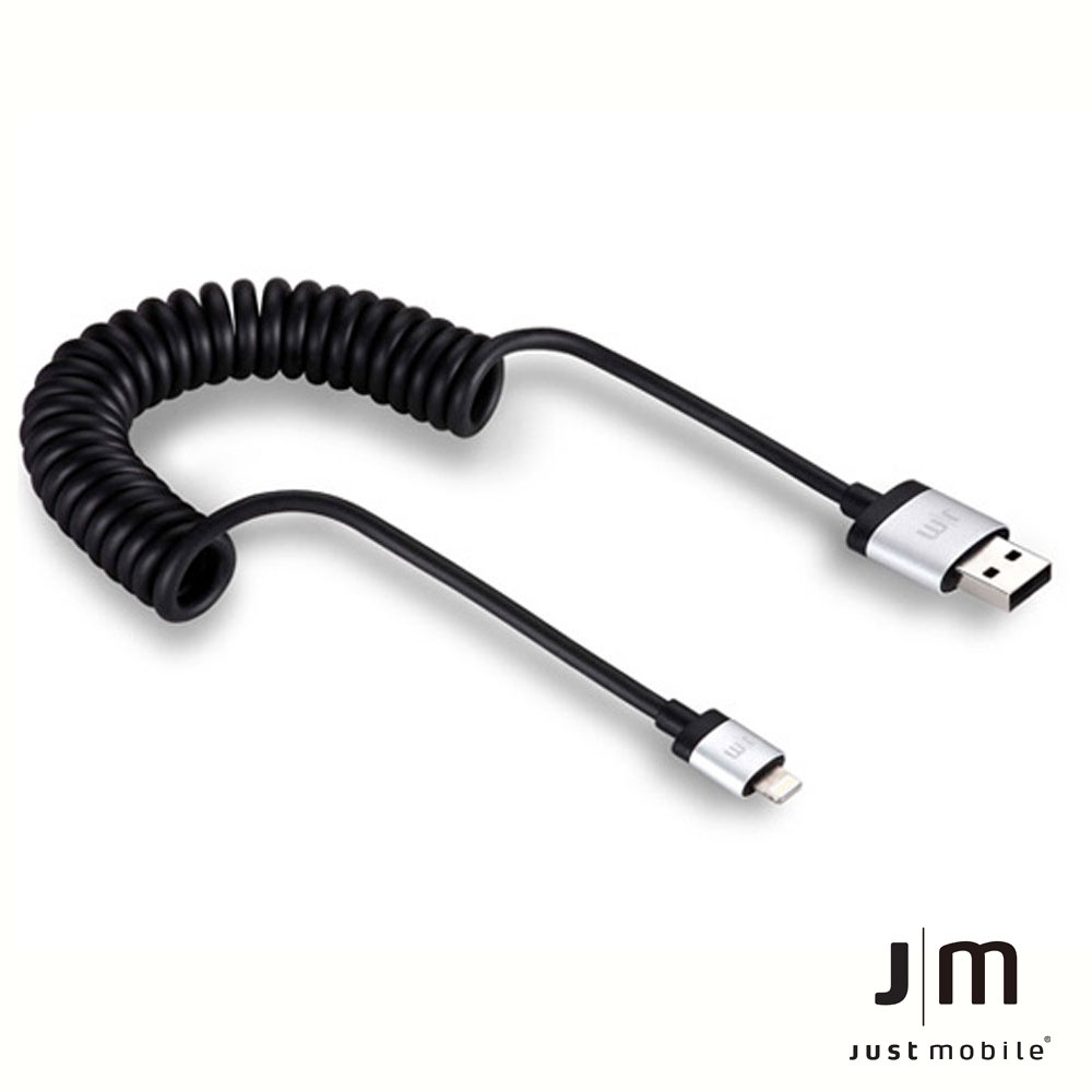 JustMobile AluCable Twist鋁質接頭1.8 米Lightning捲線