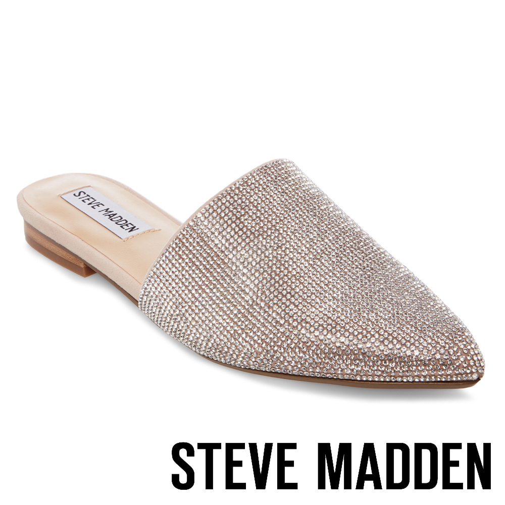 STEVE MADDEN-TRACE-R 麂皮水鑽尖頭低跟穆勒鞋-絨米