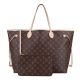 LV M40990 Monogram NEVERFULL GM縮口肩背包/附扁袋(米) product thumbnail 1