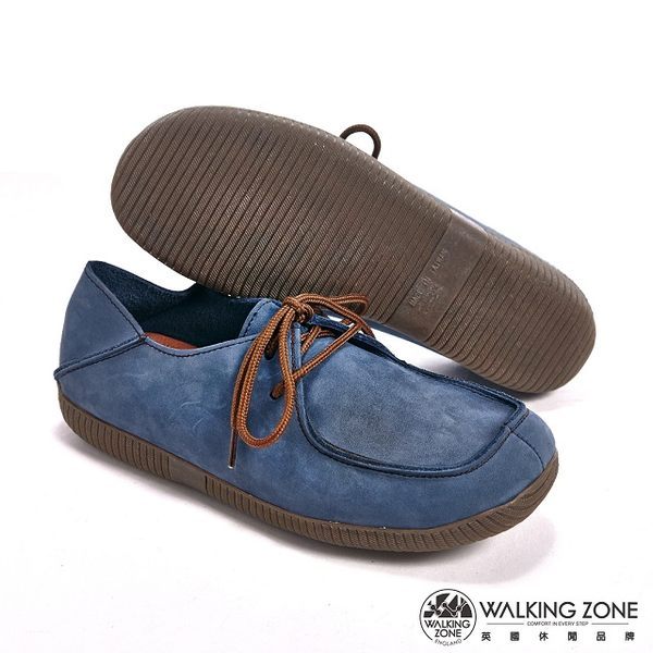 WALKING ZONE 可踩式雙穿休閒女鞋-藍(另有紅、棕)
