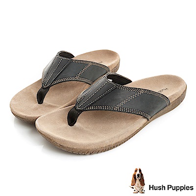 Hush Puppies MUTT 舒適夾腳拖鞋-黑色