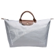 LONGCHAMP 巴黎鐵塔紀念款摺疊購物包(大-淺灰色) product thumbnail 1