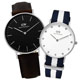 DW Daniel Wellington 情侶真皮.帆布對錶-銀框/36mm+34mm product thumbnail 1