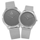 CK 經典歐美潮流菱格紋編織不鏽鋼腕錶-灰色/39mm+34mm product thumbnail 1
