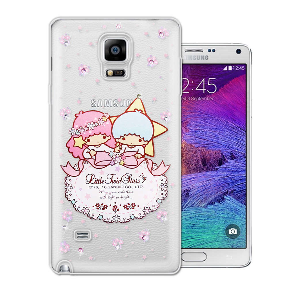 三麗鷗 雙子星仙子 Samsung Galaxy Note4 水鑽系列手機殼(花語蕾絲)