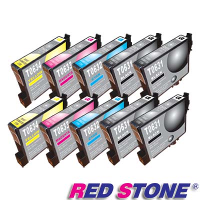 RED STONE for EPSON T0631~T0634墨水匣(2黑3彩)/2組裝