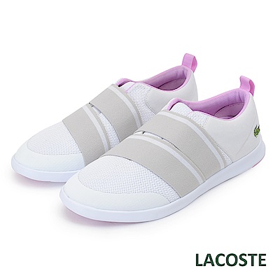 LACOSTE 女用休閒/健走鞋-白/紫