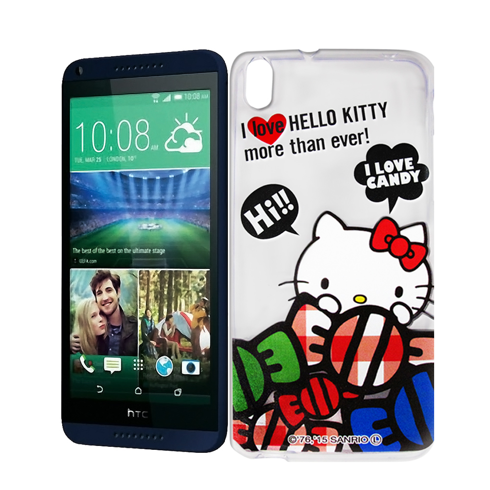 Hello Kitty HTC Desire 816 透明軟式殼 糖果款