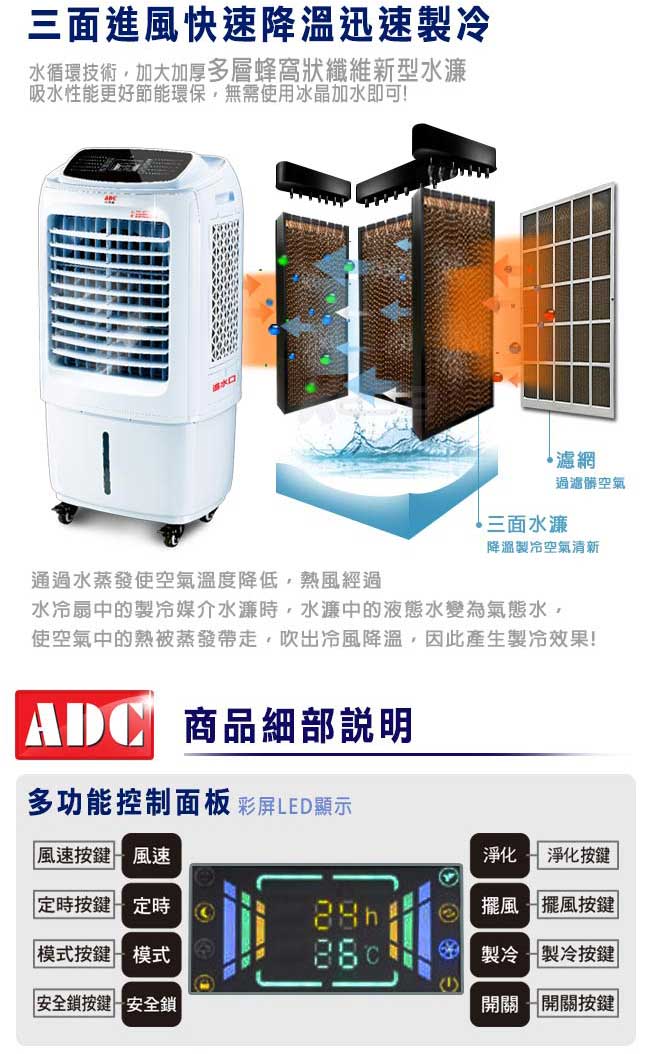 ADC艾德龍45公升微電腦DC直流酷涼水冷扇(AD-LZ32)