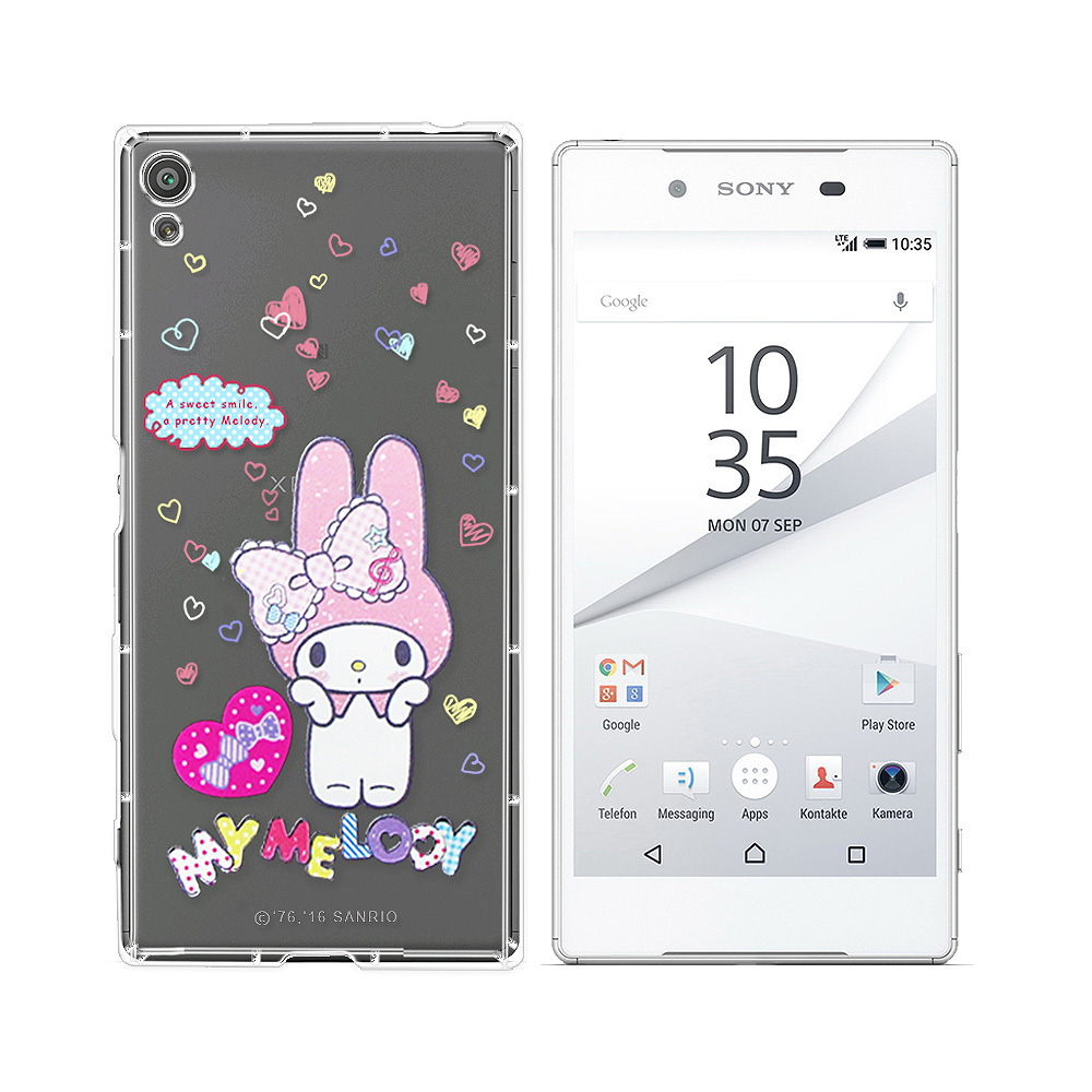 My Melody 美樂蒂 Sony Xperia Z5 透明空壓防震殼(害羞)